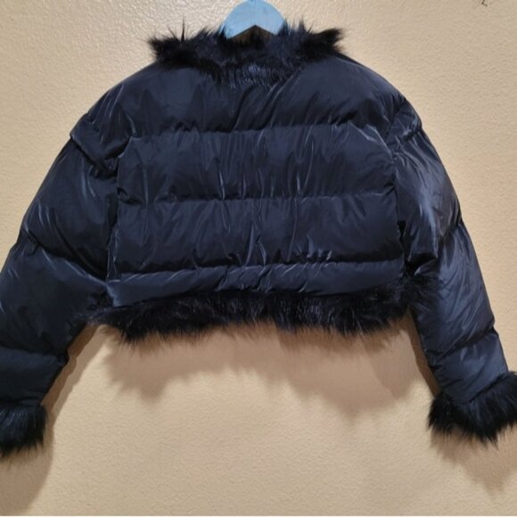 NWT Adika cropped bomber jacket with faux fur - Picture 2 of 7